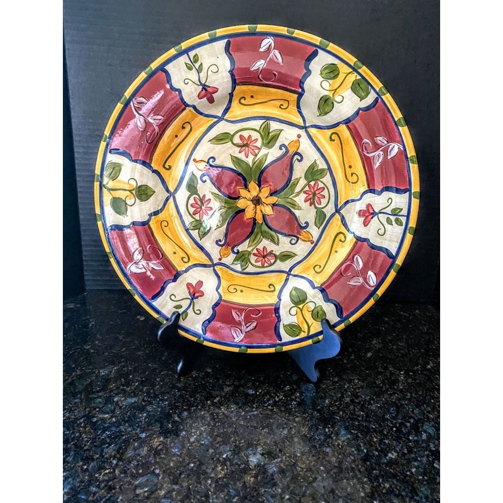 Pier One 13" Round Serving Platter,  Vallarta Pattern